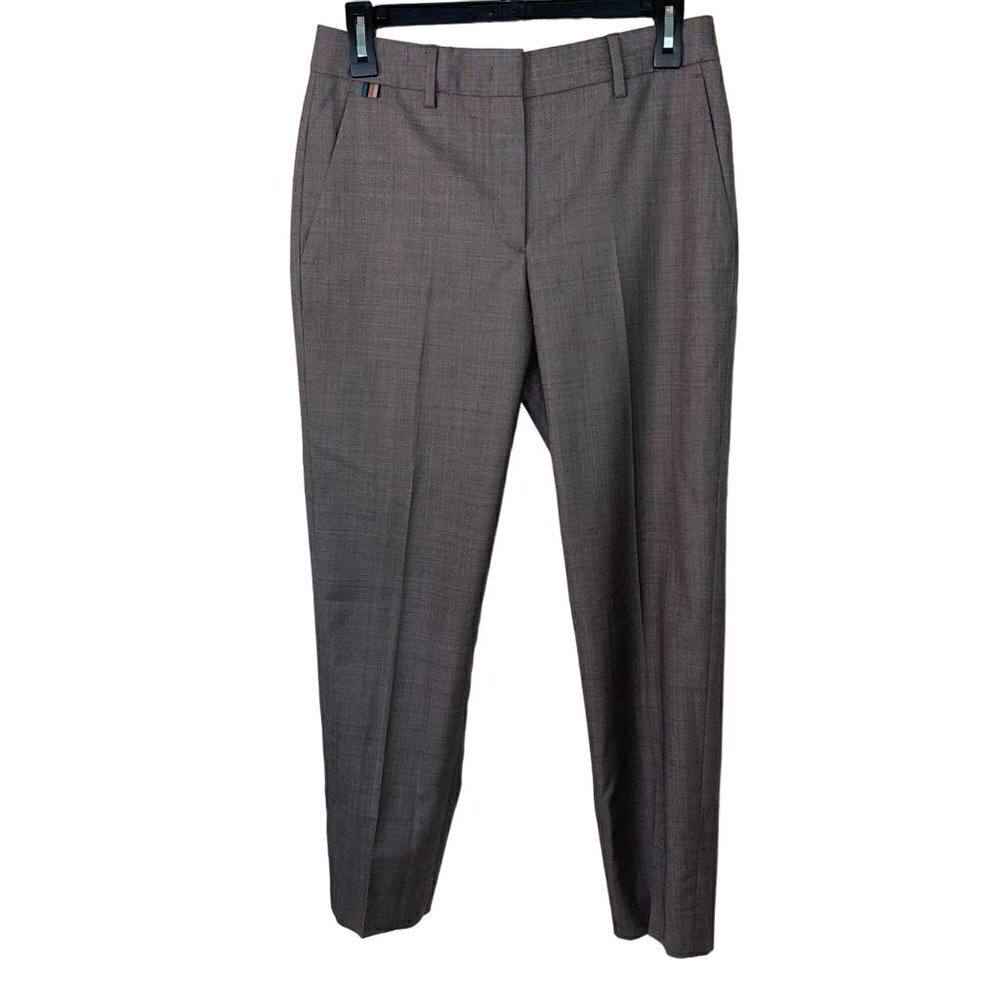 Paul Smith Womens Soho Fit Trouser Pants Size 38 Pure Wool Mid Rise Cropped